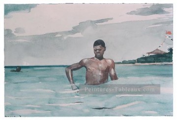 baigneuse baigneuses Tableau Peinture - La baigneuse réalisme marine peintre Winslow Homer